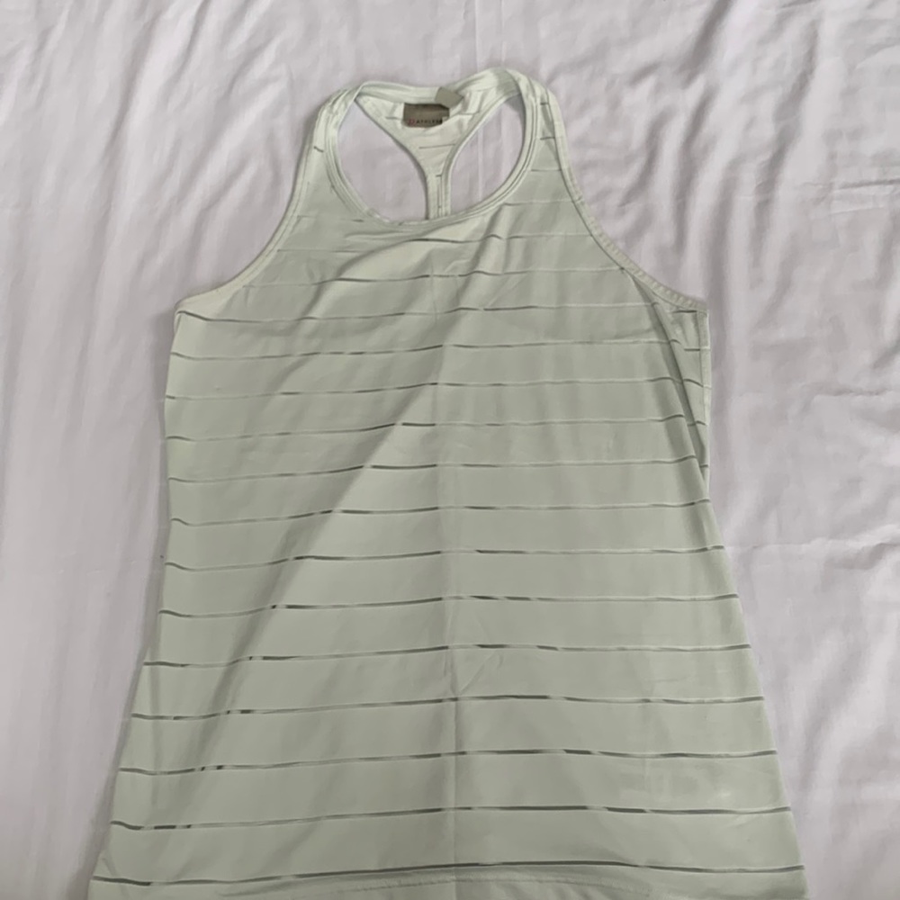 Athleta, size M, green razor back tank top. Great condition!